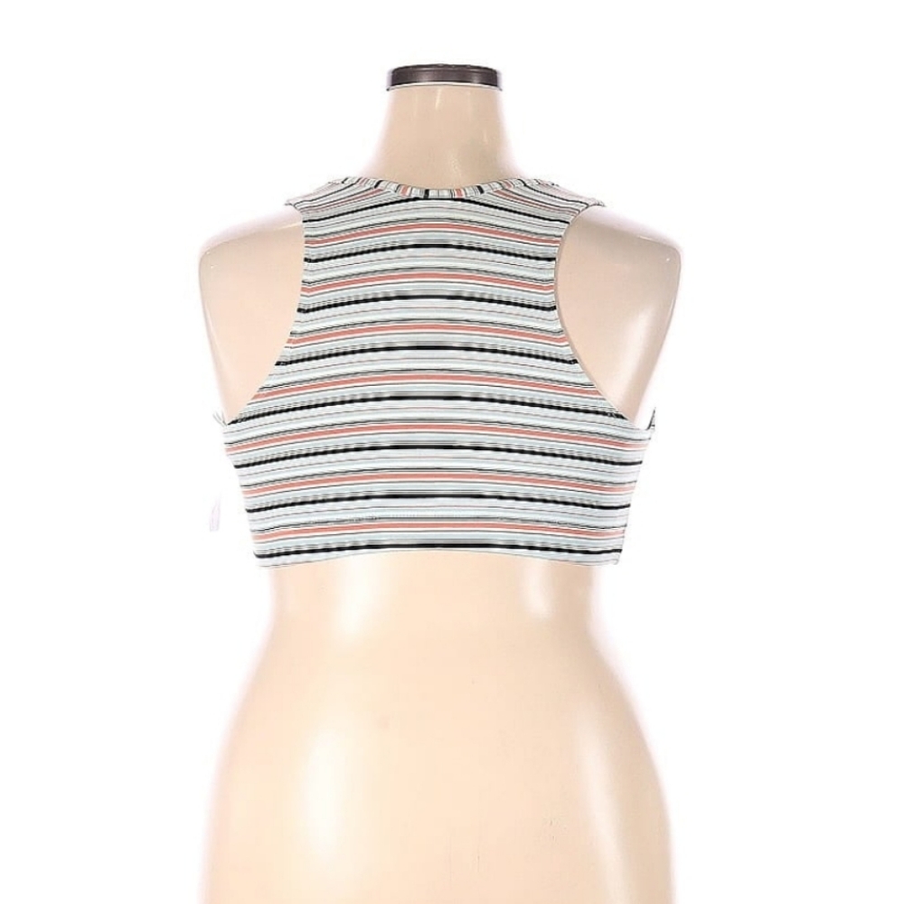 Freestyle Striped Women's Crop Top Or Active Top Size 2X 55% Cotton - Picture 2 of 2